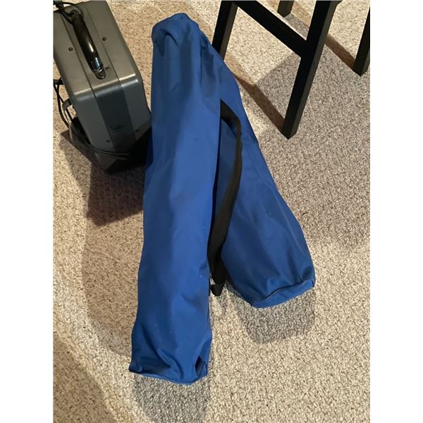 2 - Blue folding lawn chairs