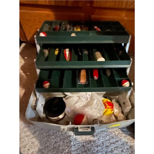 Fishing tackle box w/supplies