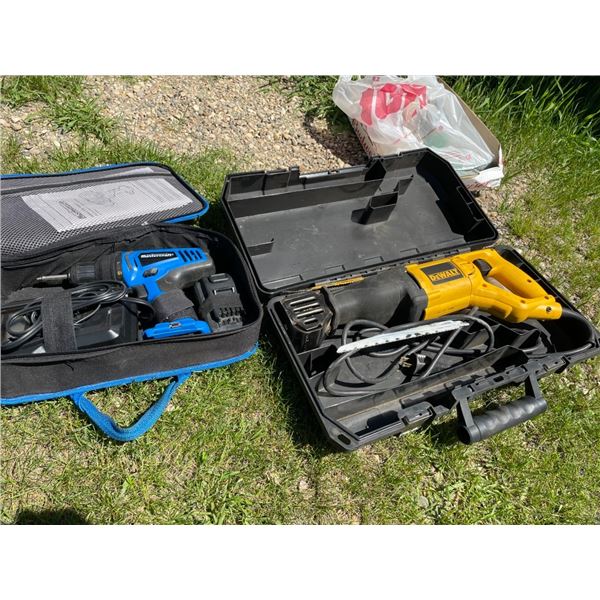 Dewalt Recip Saw, Mastercraft Cordless drill