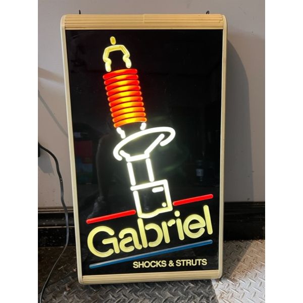 NO RESERVE ORIGINAL GABRIEL SHOCKS AND STRUTS LITE UP SIGN 