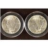 Image 1 : 2-1922 PEACE SILVER DOLLARS BRILLIANT UNC IN HARD