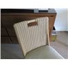 Image 8 : Samuelson Wooden Table w/ 2 Woven Rattan & Wood Upholstered Chairs
