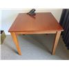 Image 14 : Samuelson Wooden Table w/ 2 Woven Rattan & Wood Upholstered Chairs