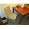 Image 3 : Samuelson Wooden Table w/ 2 Woven Rattan & Wood Upholstered Chairs