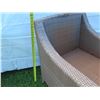 Image 11 : Qty 2 Synthetic Rattan Armchairs 28"x27"x25" w/ 2 Ottomans & Matching Table 14"Dx20"H