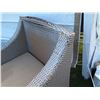Image 24 : Qty 2 Synthetic Rattan Armchairs 28"x27"x25" w/ 2 Ottomans & Matching Table 14"Dx20"H
