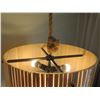 Image 6 : Ceiling Lamp, Acrylic Cylinder w/ Bamboo-Like Design & Cord 23"Dia,12"H