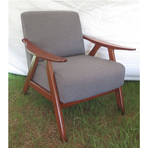 Wooden Arm Chair w/ Upholstered Seat & Back