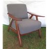 Image 1 : Wooden Arm Chair w/ Upholstered Seat & Back