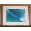 Image 4 : Wood Framed North Shore Hawaii Big Wave Artwork Signed Hank Foto 27"x22"