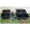 Image 1 : Qty 2 Rectangular 2-Section Waste Bins, 4 Square Bins, Tissue Holder, Tray, etc