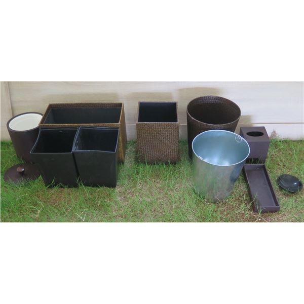 Multiple Waste & Recycle Bins, Wine Buckets, Ice Bucket, Tissue Holder, etc