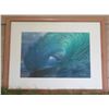 Image 1 : Wood Framed North Shore Hawaii Big Wave Artwork Signed Hank Foto 27"x22"