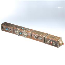 Tibetan Brass Prayer Scroll Tube (ANT-074)