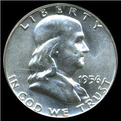 1956 Franklin Half Dollar Coin Unc Gem+ FBL (COI-3912)