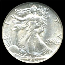 1945 Walking Liberty Half Dollar Graded Gem UNC (COI-4007)