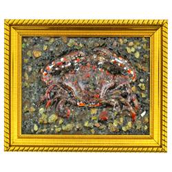 1,400.00ct. Tourmaline Crab Statue Picture Frame RETAIL $1950 (GEM-2847)