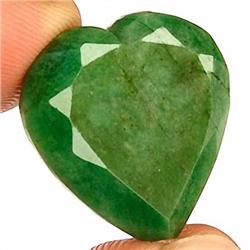 19.02ct. Stunning Natural Heart Cut S. American Emerald  RETAIL $1900 (GEM-3043)
