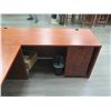 Image 3 : Wooden Desk Ensemble w/ Office Chair, L Configuration