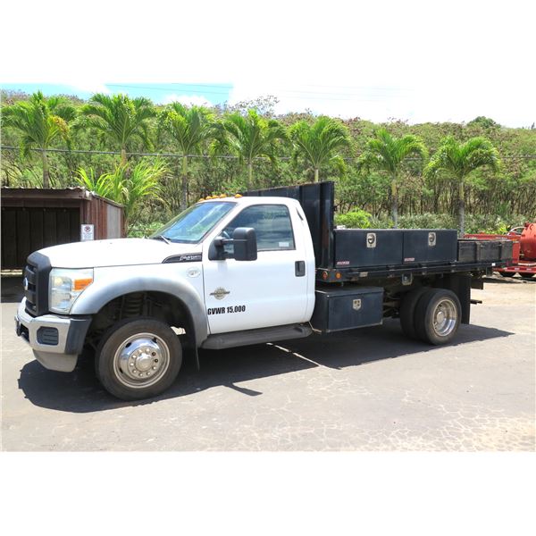 2012 Ford F450 Flatbed Truck, Lic. 269TTV w/ Bed-Mounted Fuel Tank (Starts & Runs - See Video)