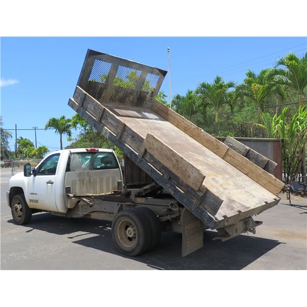 2012 Chevy Silverado 3500HD Flatbed Dump Truck, Lic. 382TTW (Runs & Dumps - See Video)
