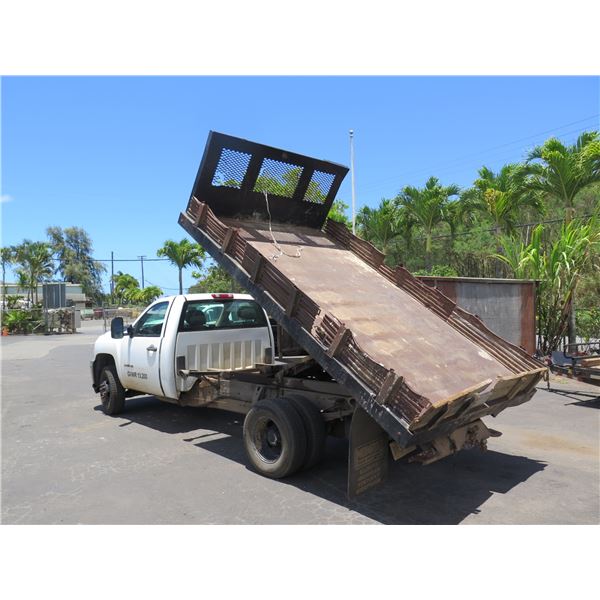 2012 Chevy Silverado 3500HD Flatbed Dump Truck, Lic. 883TWG (Runs & Dumps - See Video)
