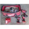 Image 1 : Milwaukee Drill Driver 2606-20,  Hackzall 2625-20, Work Light & Charger in Tool Bag