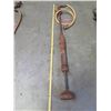 Image 9 : Red Pneumatic Hydraulic Tamper w/ Air Hose & Bit 58"L