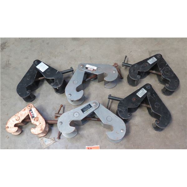 Qty 6 Jet JBC Series Beam Clamps 2-3 Ton Load Cap, JBC-3, Flange Width 3.94-9.63