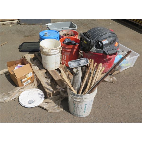 Pallet Craftsman Wet/Dry Shop Vac w/ Attachments, Chain, Masks, etc