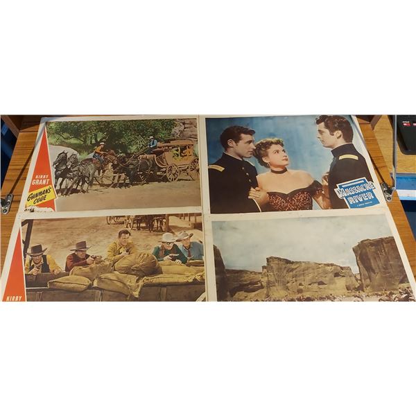 Vintage 1940-1960 - Western Theme - Movie Lobby Cards - Set of Four
