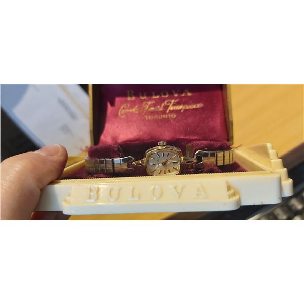 Vintage Bulova Watch with original Red Velvet Watch Case
