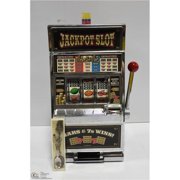 Novelty Jackpot Slot Machine Las Vegas Collector Spoon & 90's Ashtray from Riviera Hotel Las Vegas