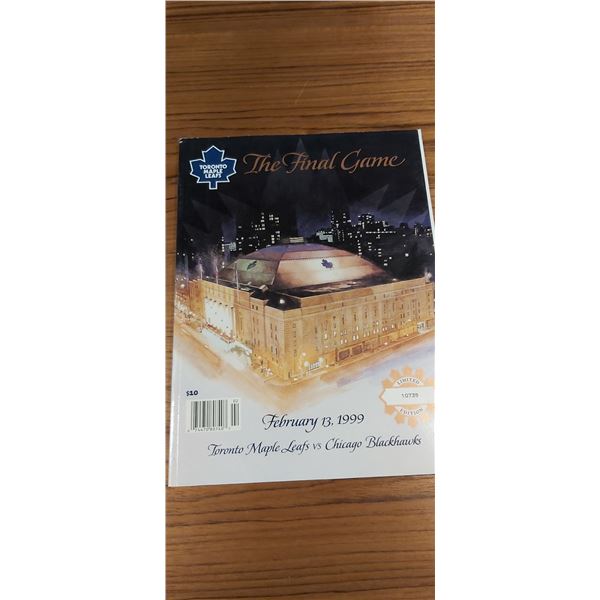 Maple Leaf Gardens Final Game Program - Feb.13, 1999 & First Game - Hockey Program - Feb.20,1999
