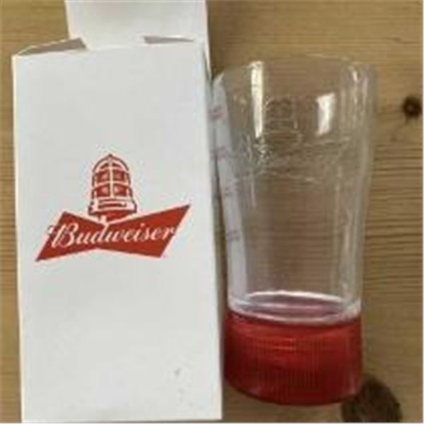 New Budweiser Goal Light Beer Glasses - A Set of Four