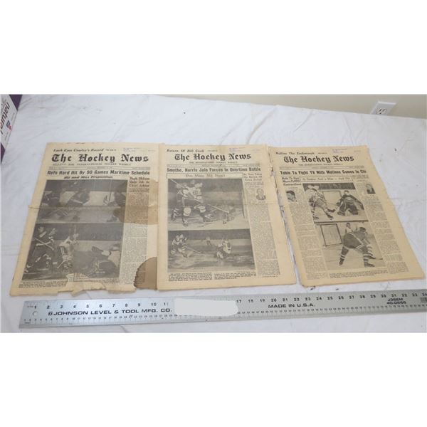 1951 Hockey News - Milt Schmidt & Discussion on Overtime by Conn Smythe - Dec. 15 ,22, 29th. issues