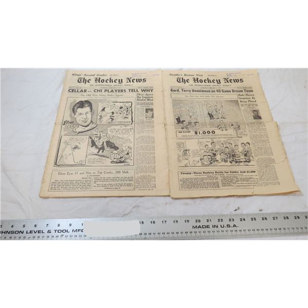 1952 Hockey News - Elmer Lach closing in on all time NHL Scoring Record. Feb 2, & Feb.9, 1952 issues