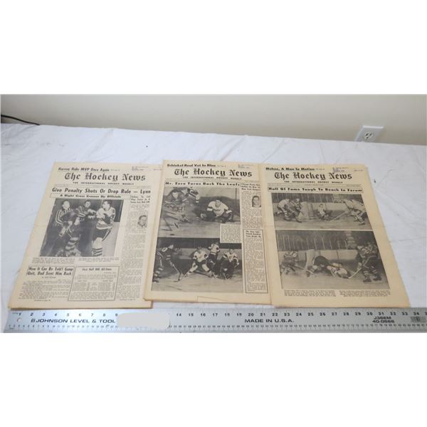 1960 Hockey News - Jan. 2, 9 & 16 issues - Terry Sawchuk , George Armstrong,  Jean Beliveau Photos