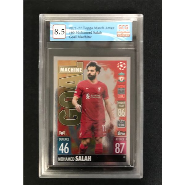 2021-22 TOPPS MATCH ATTAX NO. 60 MOHAMED SALAH GOAL MACHINE (GCG 8.5)