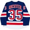 Image 1 : MIKE RICHTER SIGNED NEW YORK RANGERS REPLICA JERSEY (FROZEN POND COA)