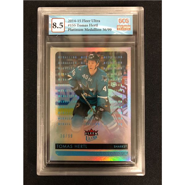 2014-15 FLEER ULTRA NO. 155 TOMAS HERTL PLATINUM MEDAILLION 36/99 (GCG 8.5)
