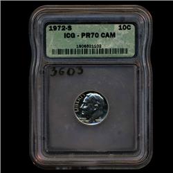 1972S Roosevelt Dime Proof Coin Graded PR70 CAM (COI-3603)