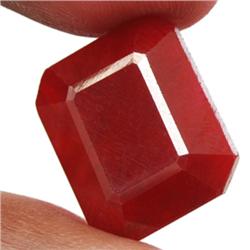 7.21ct.  EXCELLENT Blood Red Africa Ruby  Square Cut RETAIL $550 (GEM-6878)