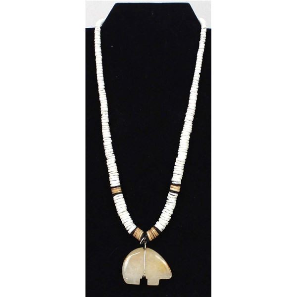 Hand Beaded Bear Pendant Choker