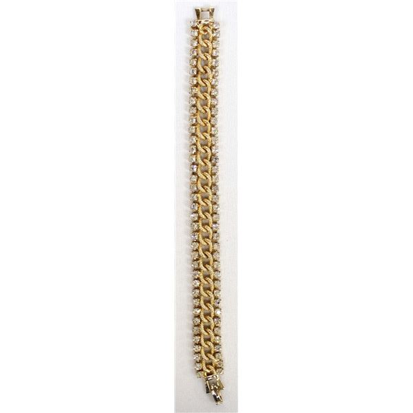 Gold Tone Rhinestone Bracelet