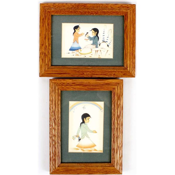 2 Navajo Beatien Yazz Framed and Matted Cards