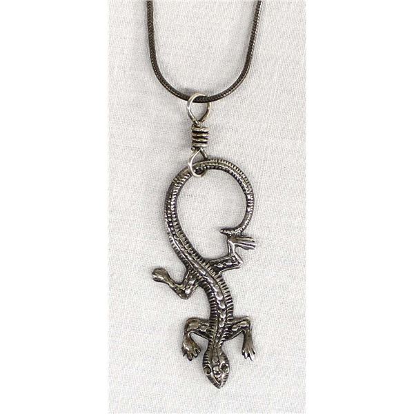 Sterling Silver Lizard Pendant Necklace