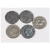 Image 2 : #86 LOT OF 5  CANADIAN 5 CENT NICKLES 1940S 1950S