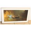 Image 1 : #163 LARGE WOOD BACKED SPITFIRE PRINT PICTURE