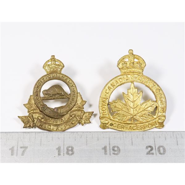 #234 WWII LOT OF 2 CAP BADGE ROYAL